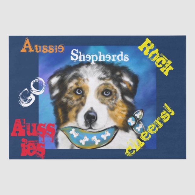 AUSTRALIAN SHEPHERD SEIDENPAPIER (Vorderseite)