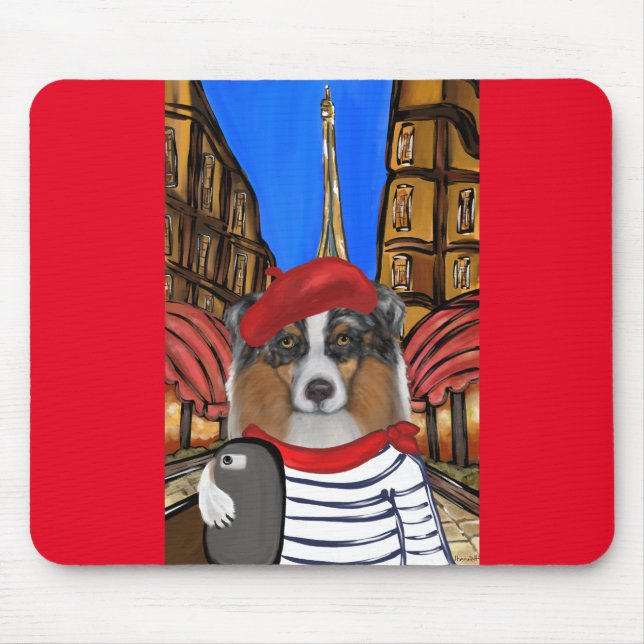 Australian Shepherd Selfie Mousepad (Vorne)