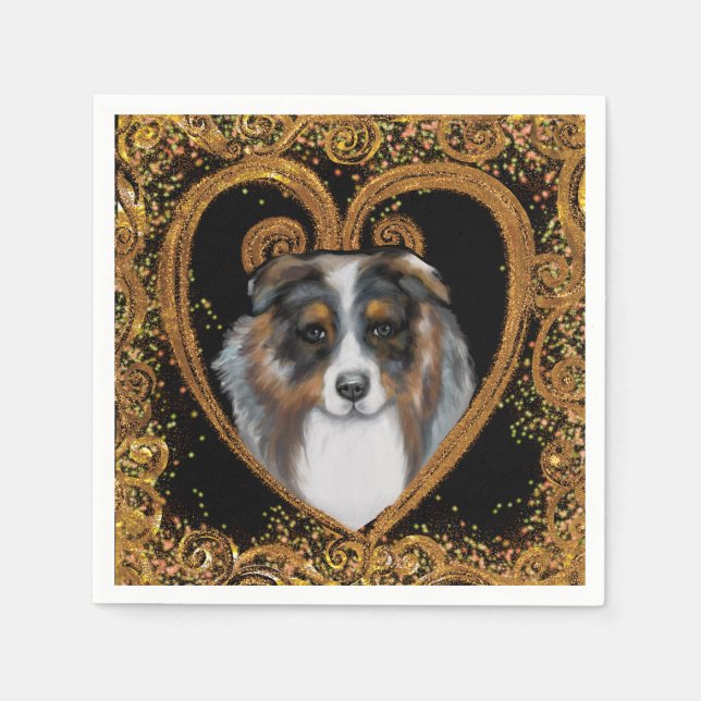 Australian Shepherd Serviette (Vorderseite)
