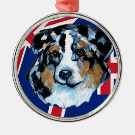 AUSTRALIAN SHEPHERD SILBERNES ORNAMENT