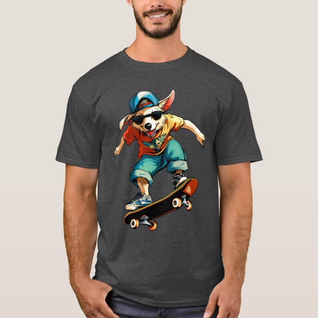 Australian Shepherd Skateboard - Dog T-Shirt (Vorderseite)