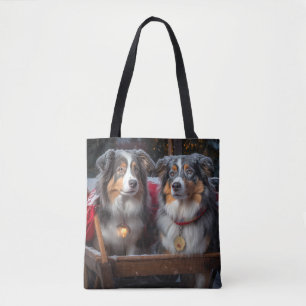 Australian Shepherd Snowy Sleigh Weihnachtsdekor