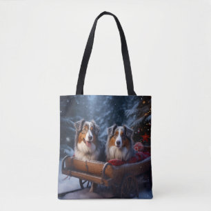 Australian Shepherd Snowy Sleigh Weihnachtsdekor