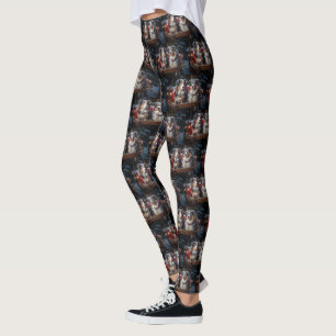 Australian Shepherd Snowy Sleigh Weihnachtsdekor Leggings