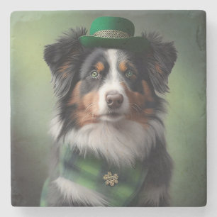 Australian Shepherd St. Patrick Steinuntersetzer