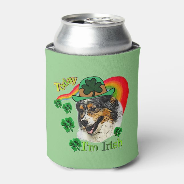 Australian Shepherd St. Patricks Day Dosenkühler (Kanne Vorderseite)