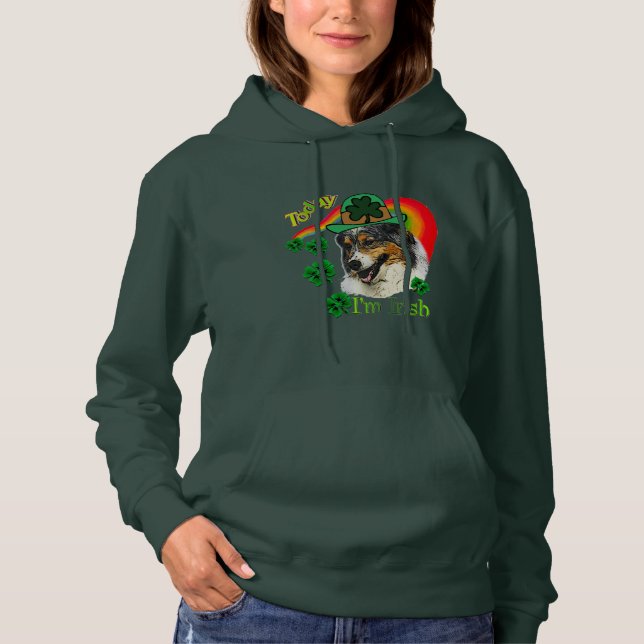 Australian Shepherd St Patricks Day Hoodie (Vorderseite)