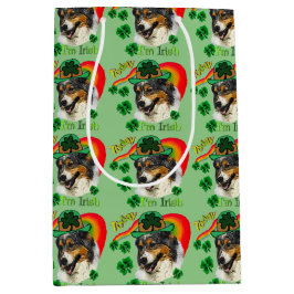 Australian Shepherd St. Patricks Day Mittlere Geschenktüte