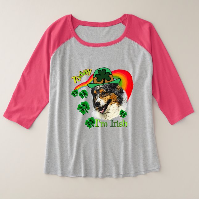 Australian Shepherd St Patricks Day T-Shirt (Design vorne)