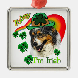 Australian Shepherd St Patricks Ornament Aus Metall
