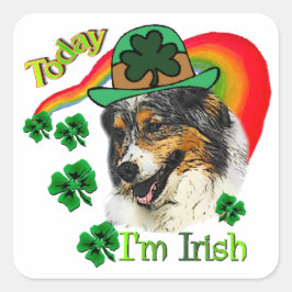 Australian Shepherd St Patricks Quadratischer Aufkleber