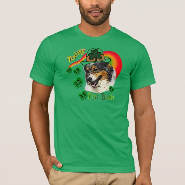 Australian Shepherd St Patricks T-Shirt (Vorderseite)