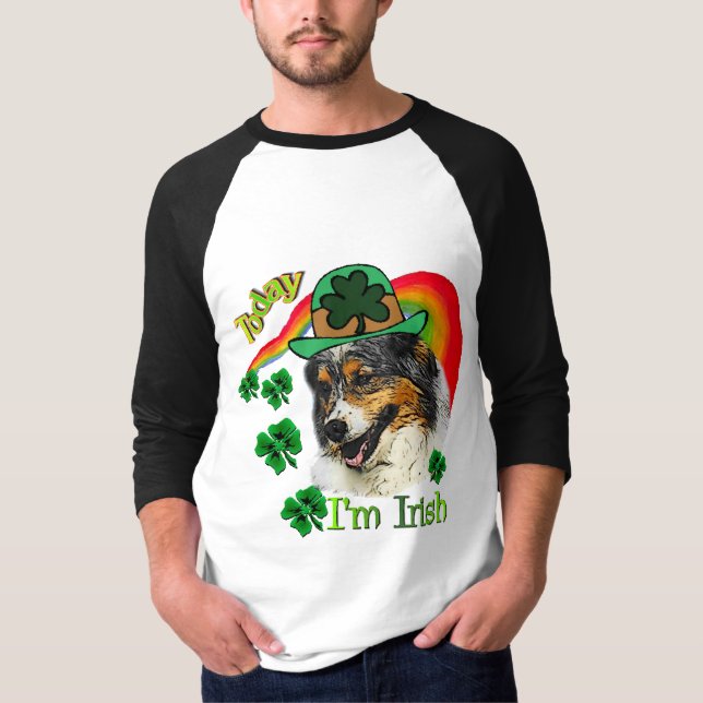 Australian Shepherd St Patricks T-Shirt (Vorderseite)
