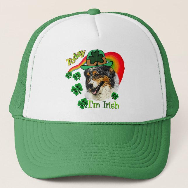 Australian Shepherd St Patricks Truckerkappe (Vorderseite)
