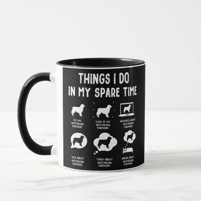Australian Shepherd Things Do Spare Time Funny Tasse (Links)