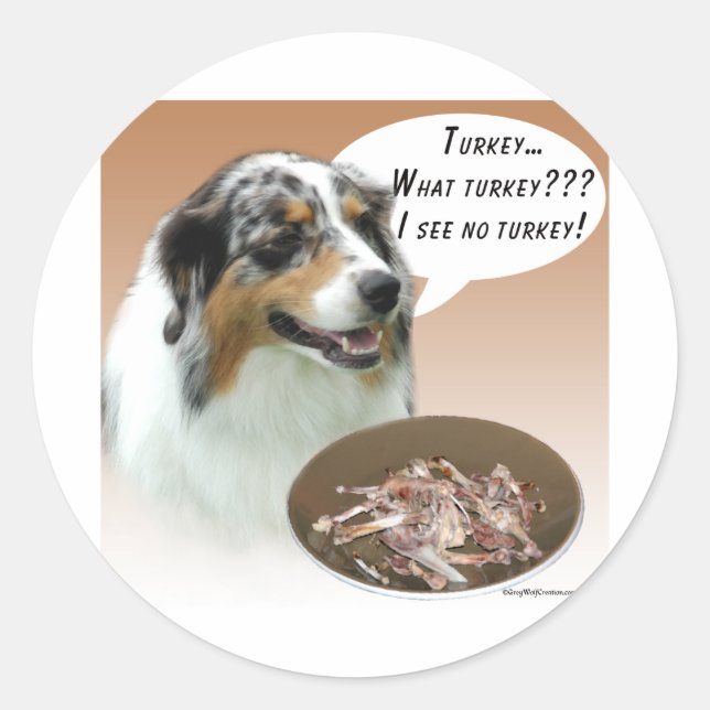 Australian Shepherd Türkei Runder Aufkleber (Vorderseite)