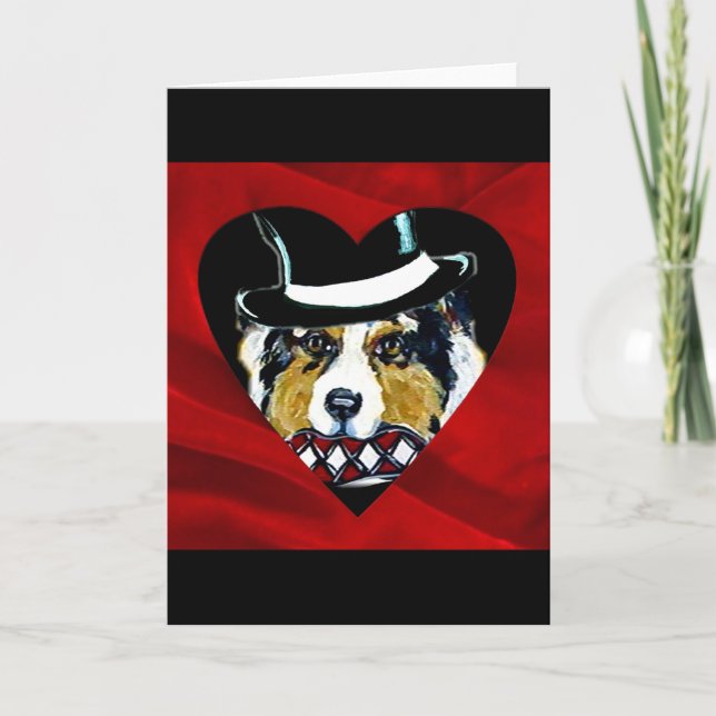 Australian Shepherd Valentine Feiertagskarte (Vorderseite)