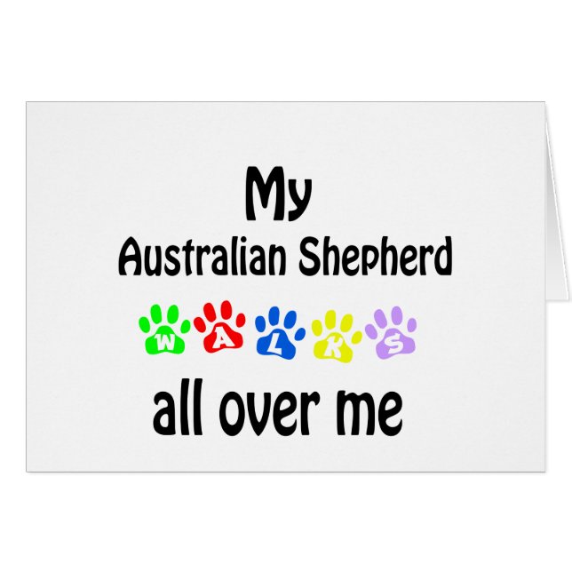 Australian Shepherd Walks Design (Vorderseite (Horizontal))