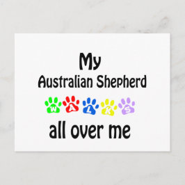 Australian Shepherd Walks Design Postkarte