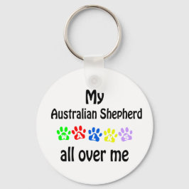 Australian Shepherd Walks Design Schlüsselanhänger