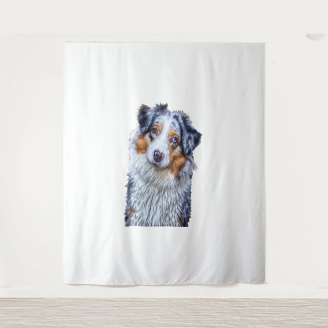 Australian Shepherd Wandteppich (Vorderseite)