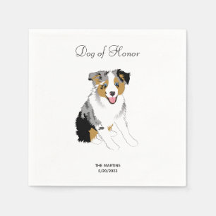 Australian Shepherd Wedding Cocktail Napkins Serviette