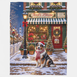 Australian Shepherd Weihnachtsdecke Fleecedecke