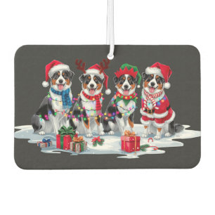 Australian Shepherd Weihnachtsmannmütze antler elf Autolufterfrischer