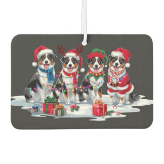 Australian Shepherd Weihnachtsmannmütze antler elf Autolufterfrischer
