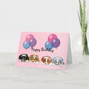 Australian Shepherd Welppies Happy Birthday Karte