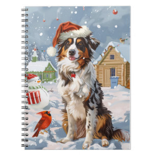 Australian Shepherd Winter Wonderland Weihnachten Notizblock