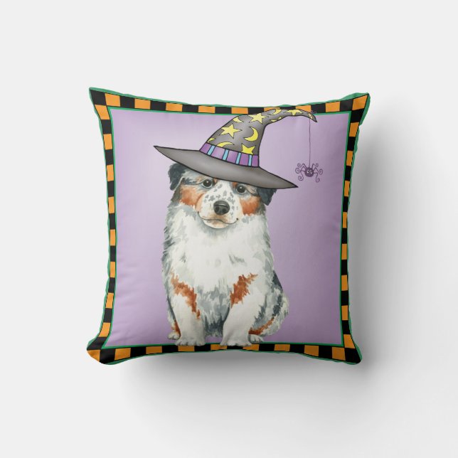 Australian Shepherd Witch Kissen (Vorderseite)