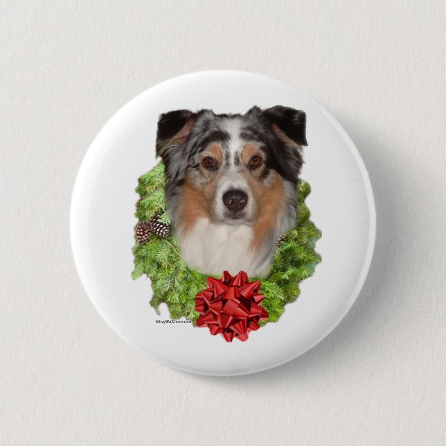 Australian Shepherd Wreath - Button (Vorderseite)