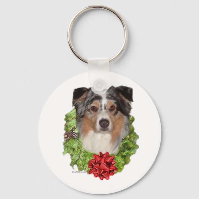 Australian Shepherd Wreath - Schlüsselanhänger (Vorderseite)