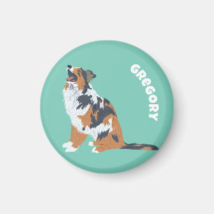 Australian Shepherds Aussie Dogs Personalisiert Magnet