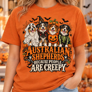 Australian Shepherds Leute Gruselige Halloween Hun T-Shirt