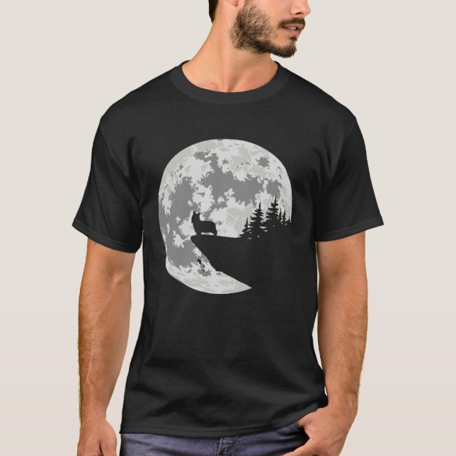 Australian Silky Terrier Apparel And Moon  Hallowe T-Shirt (Vorderseite)