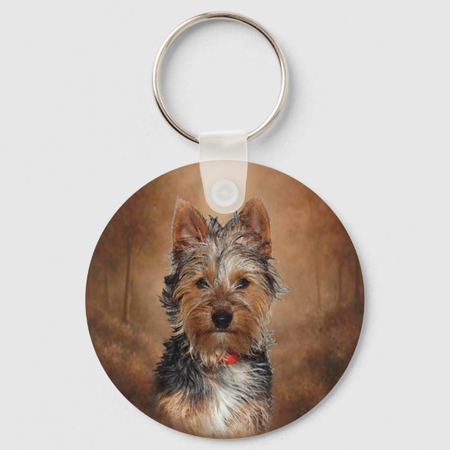Australian Silky Terrier Schlüsselanhänger (Vorderseite)