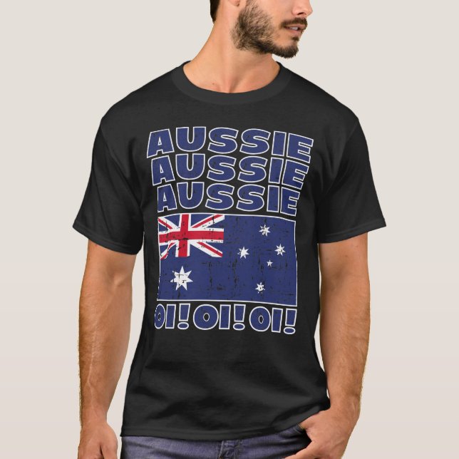 Australian Team Chant - Aussie Aussie Aussie, Oi O T-Shirt (Vorderseite)