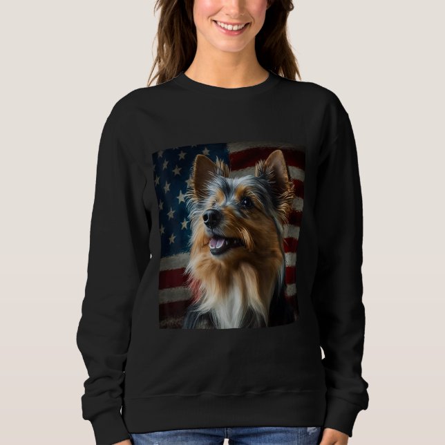 Australian Terrier 4th of July  Australian Terrier Sweatshirt (Vorderseite)