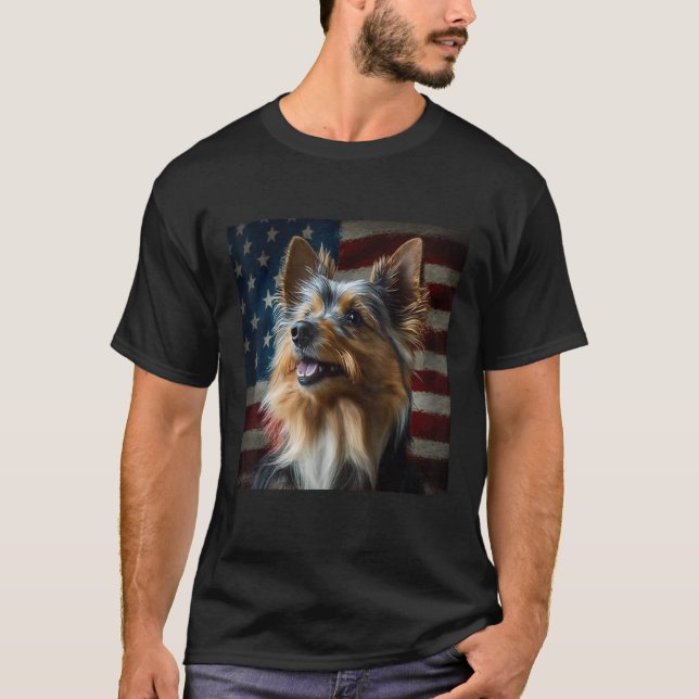 Australian Terrier 4th of July  Australian Terrier T-Shirt (Vorderseite)