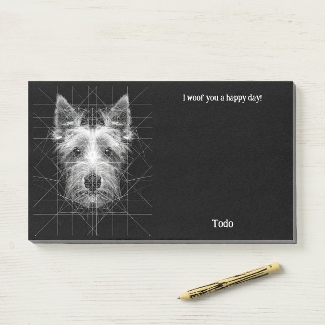 Australian Terrier Abstrakt Art Dog Name Post-it Klebezettel (Auf Schreibtisch)