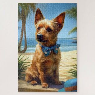 Australian Terrier am Strand Hunde Liebhaber Somme Puzzle