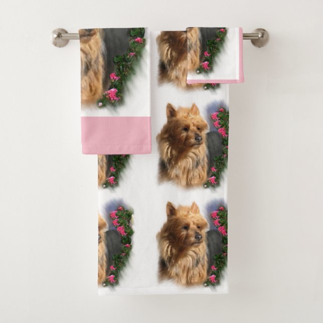 Australian Terrier Art Badhandtuch Set (Insitu)