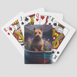 Australian Terrier auf Paddle: Ein landschaftliche Spielkarten