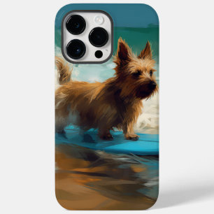 Australian Terrier Beach Surfing Painting Case-Mate iPhone 14 Pro Max Hülle