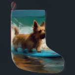 Australian Terrier Beach Surfing Painting Kleiner Weihnachtsstrumpf<br><div class="desc">Tauchen Sie ein in die spielerische Welt des Kaninchen-Abenteuers mit diesem faszinierenden Bild. Ein gepflegter Hund geht zu den Wellen und reitet geschickt auf einem sonnengeküssten Strand. Das lebendige Kunstwerk vereint wunderbar das Wesentliche der Erregung am Strand, während der Hund furchtlos auf den Wellen reitet und den Geist von Spaß...</div>