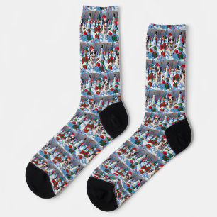 Australian Terrier Christmas Festive Snow Scene Socken