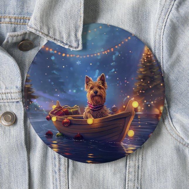 Australian Terrier Christmas Festive Voyage Button (Beispiel)