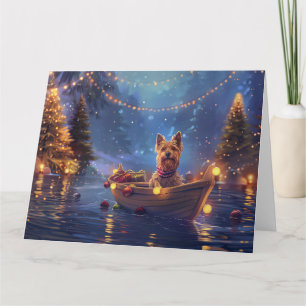 Australian Terrier Christmas Festive Voyage Karte